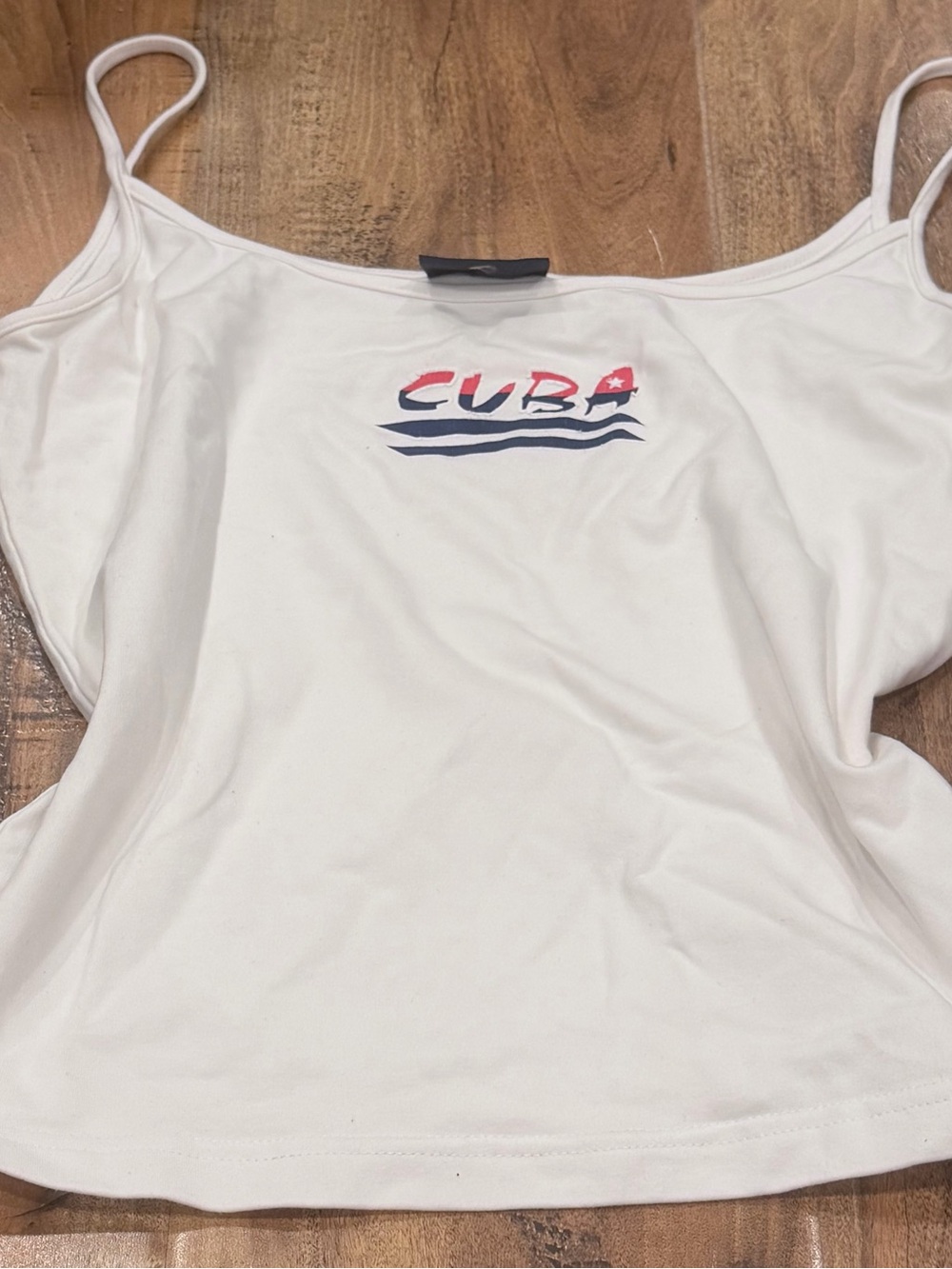Vintage White 'Cuba' Graphic Camisole Tank Top